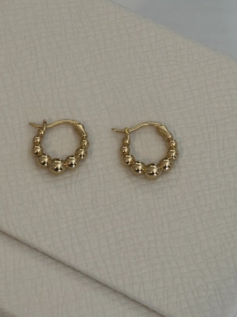 Gold Beaded Hoop Earrings